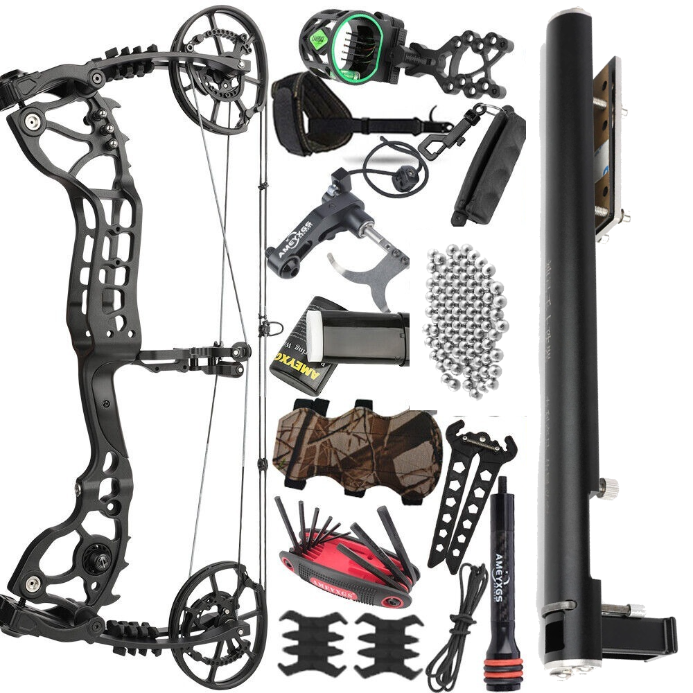 Junxing Dragon Dual-Use Compound Bow – 20-70lbs Adjustable, 430FPS Steel Ball Launch, Complete Hunting Kit