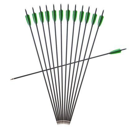 Clearance Sale 500 Spine 4" Shield Feathers Carbon Arrows (12pcs)