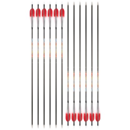 SHARROW 5-Inch Dye Feather Pure Carbon Arrows (12pcs)