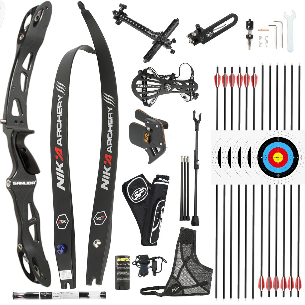 Sanlida Miracle X9 ILF Recurve Set –68inch C2 Carbon Limbs, 12-50LBS Draw Weight, Complete Kit 