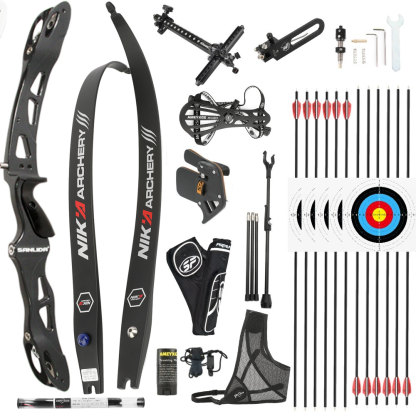 Sanlida Miracle X9 ILF Recurve Set –68inch C2 Carbon Limbs, 12-50LBS Draw Weight, Complete Kit 