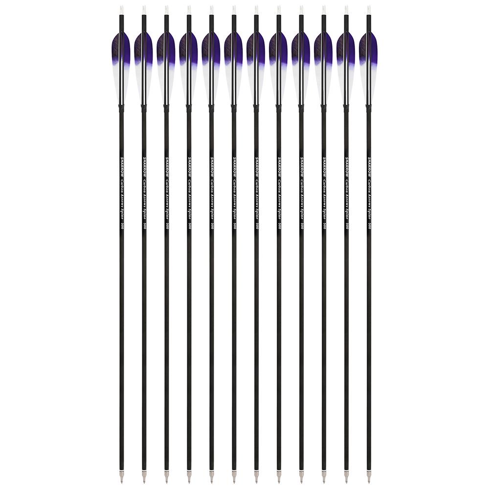 AME ARCHERY 5-Inch Dye Feather Carbon Arrows(12pcs)