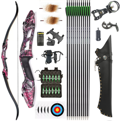 JUNXING F179 56"  Recurve Bow Arrows Kit 30-50lbs for Hunting 