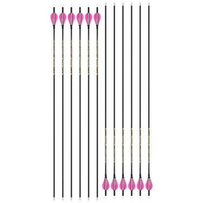 AME ARCHERY 2-Inch Drop-Shaped Nature Feather Pure Carbon Arrows – Spine 700–1000, 0.001'' (12pcs)