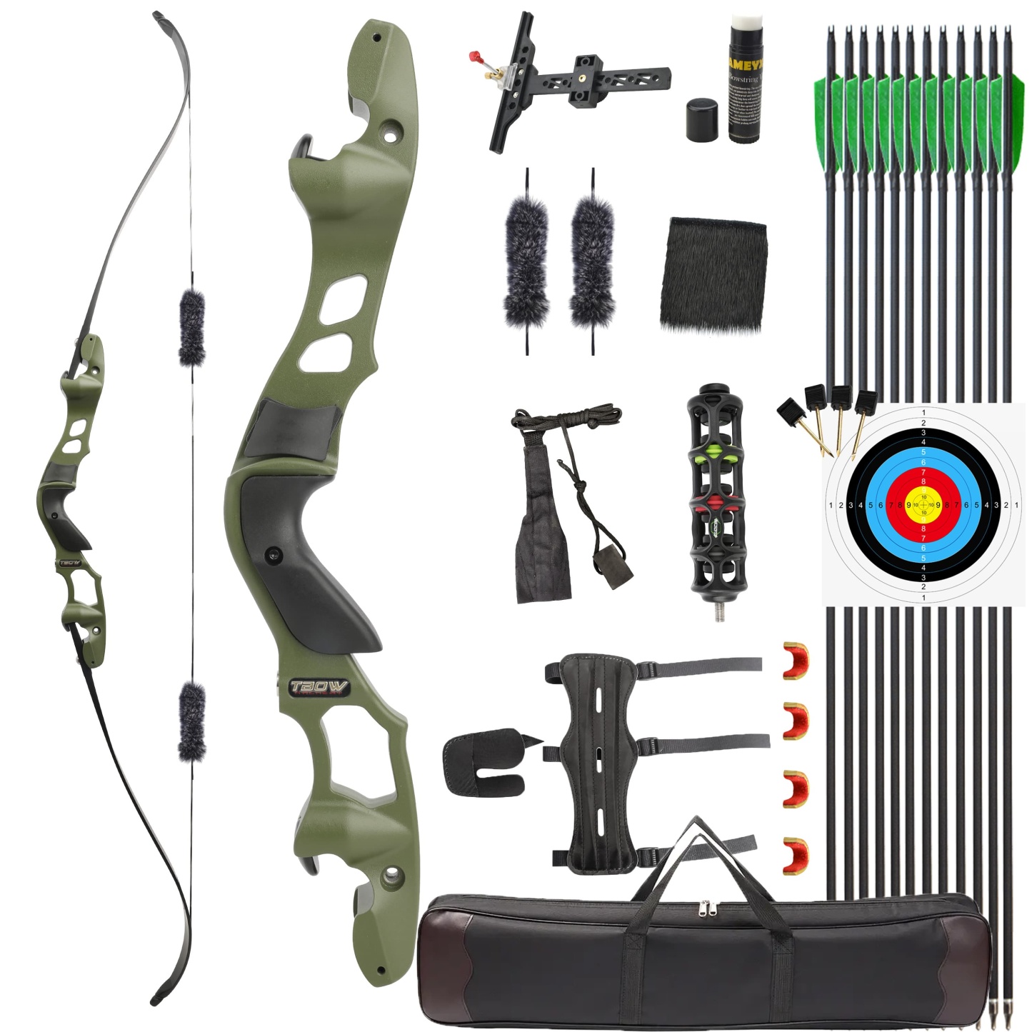 TBOW 62" ILF Recurve Bow Takedown Hunting Bow 25-60lbs