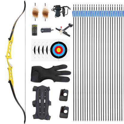 AME  Recurve Bow and Arrows Set 14-40lbs Alloy Riser Archery Hunting Target