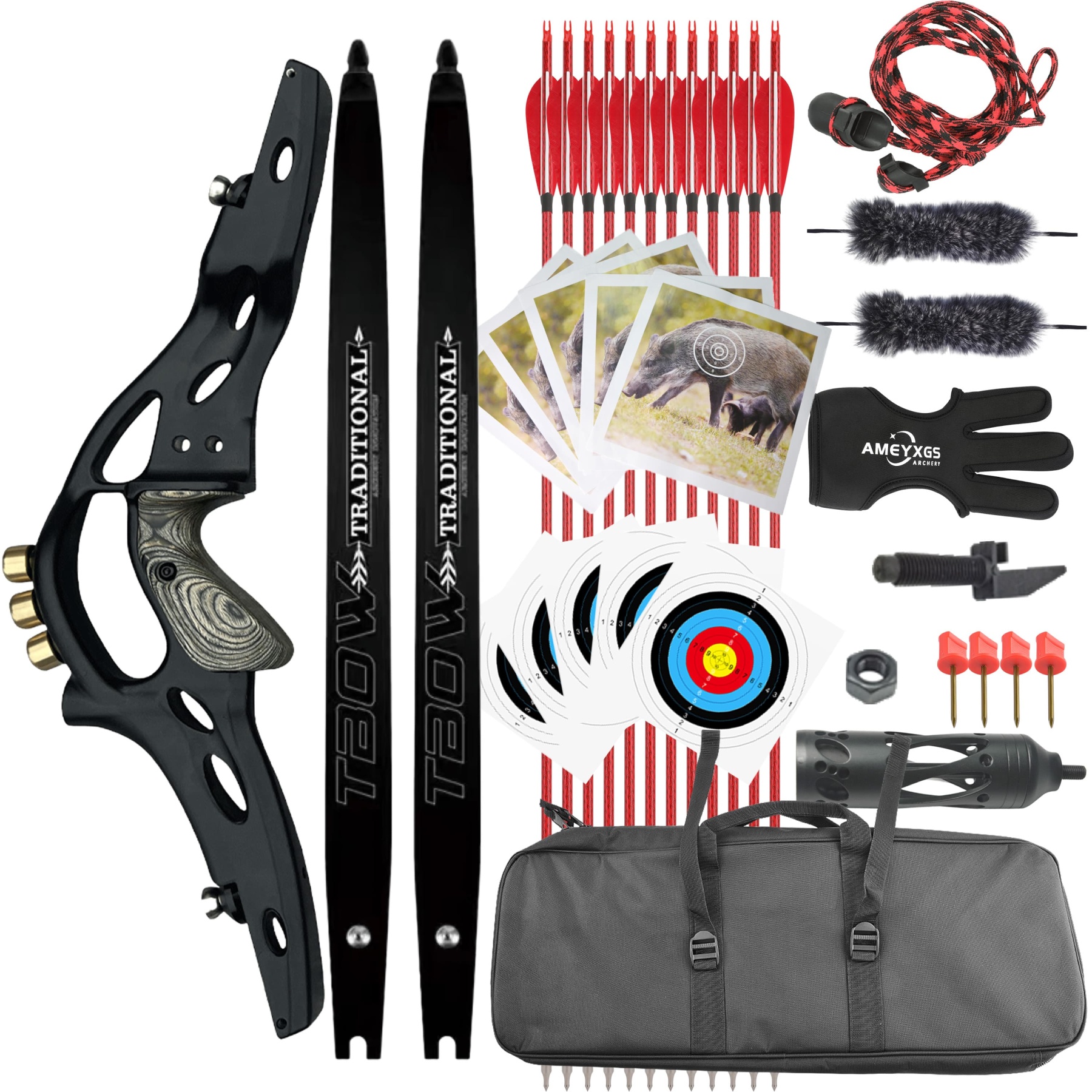 TBOW 62" ILF Recurve Bow for Hunting 30-60#