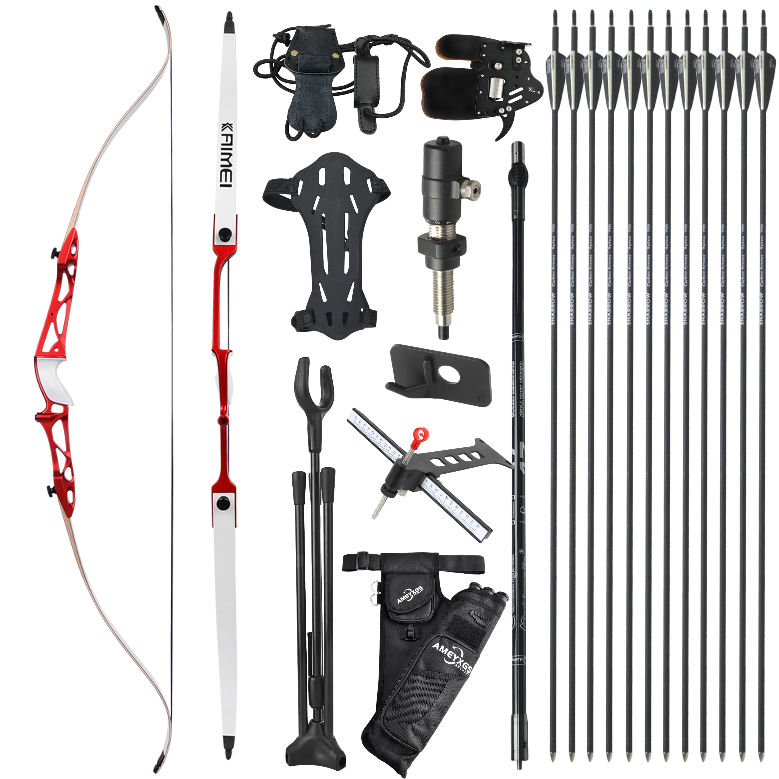 KAIMEI 66" 68" 70" Archery Takedown Recurve Bow Arrows Set