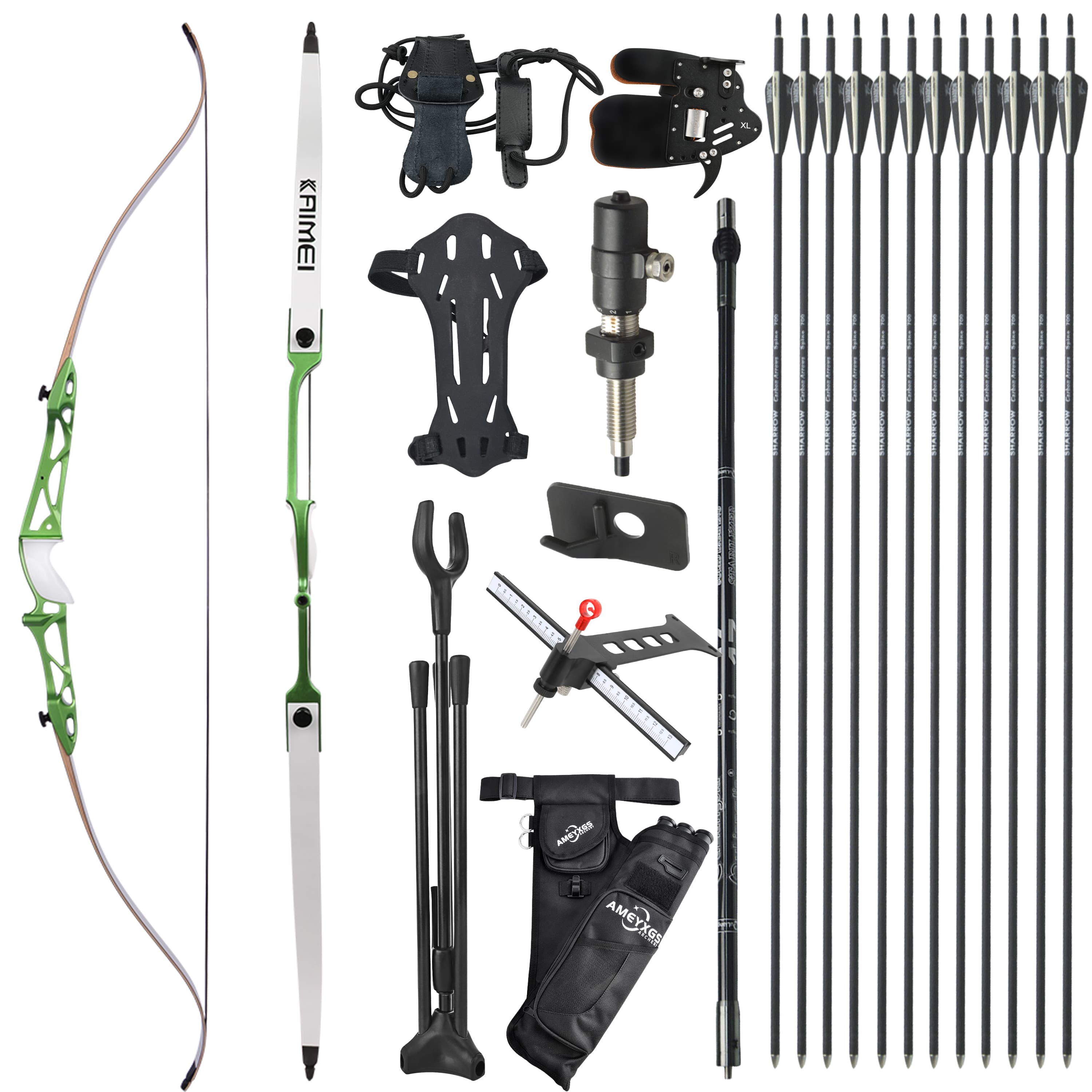 KAIMEI 66" 68" 70" Archery Takedown Recurve Bow Arrows Set