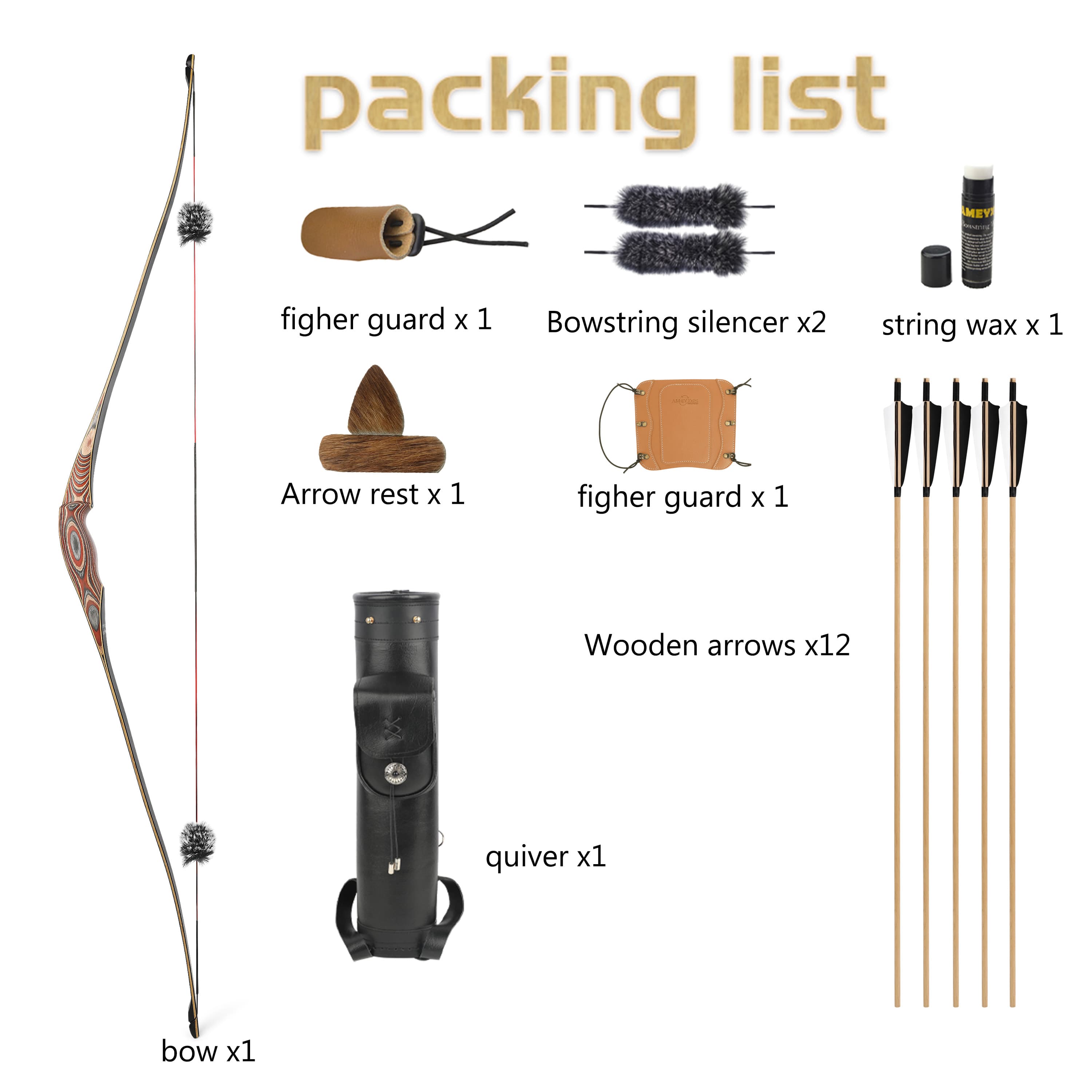 AME ARCHERY 58" One-Piece Recurve Hybrid LongBow 20–50lbs