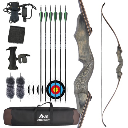 60" Archery Takedown Longbow Wooden 30-50lbs American Target Hunting