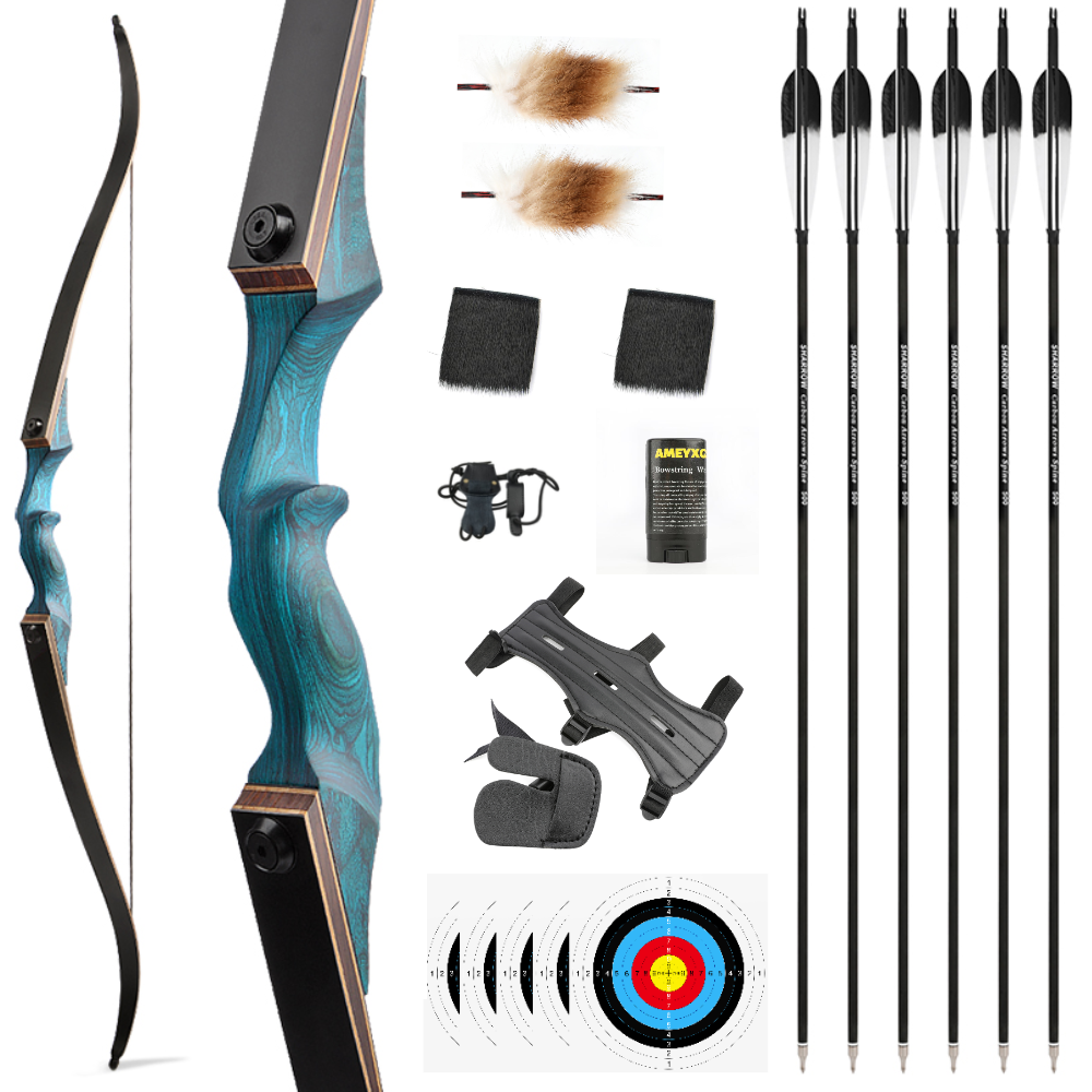 BlackHunter 60" Recurve Bow Arrow Set 20-60lbs RH LH