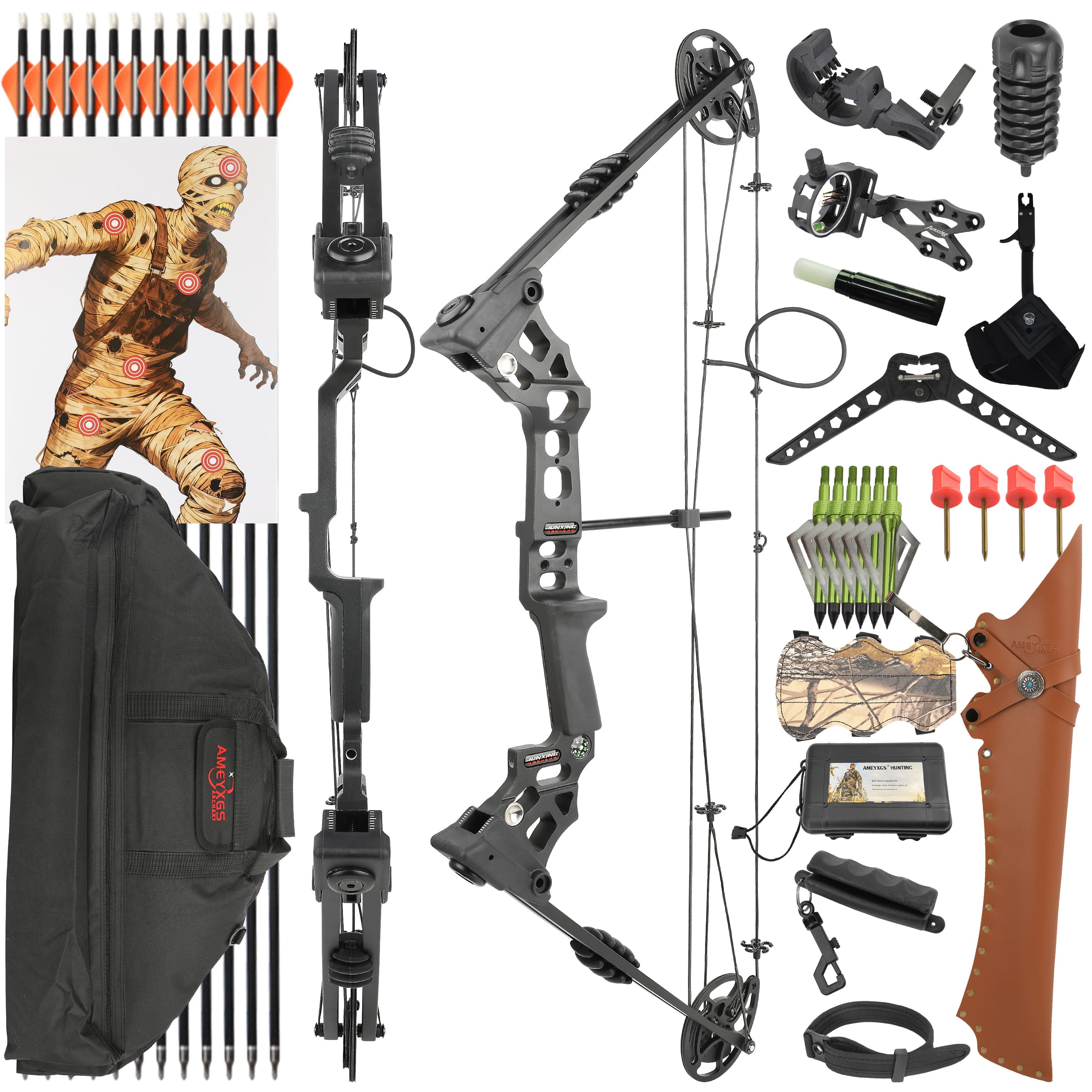 20-70lbs Compound Bow Set LH RH Shooting Target Archery