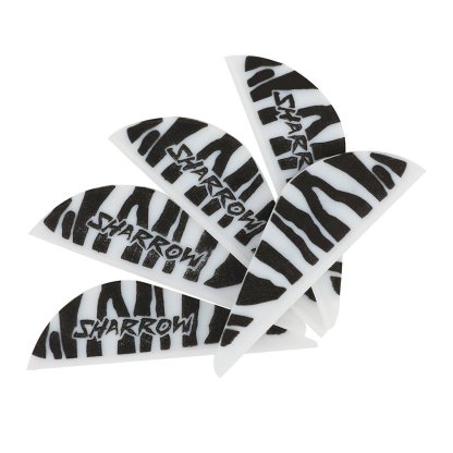 AME Archery Water Drop Zebra Print Rubber Feather – 2 Inch (50pcs)