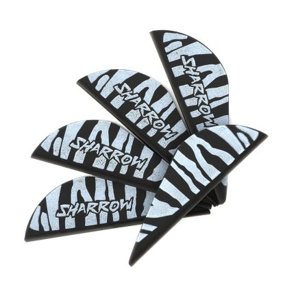 AME Archery Water Drop Zebra Print Rubber Feather – 2 Inch (50pcs)
