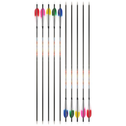 SHARROW 5-Inch Dye Feather Pure Carbon Arrows (12pcs)