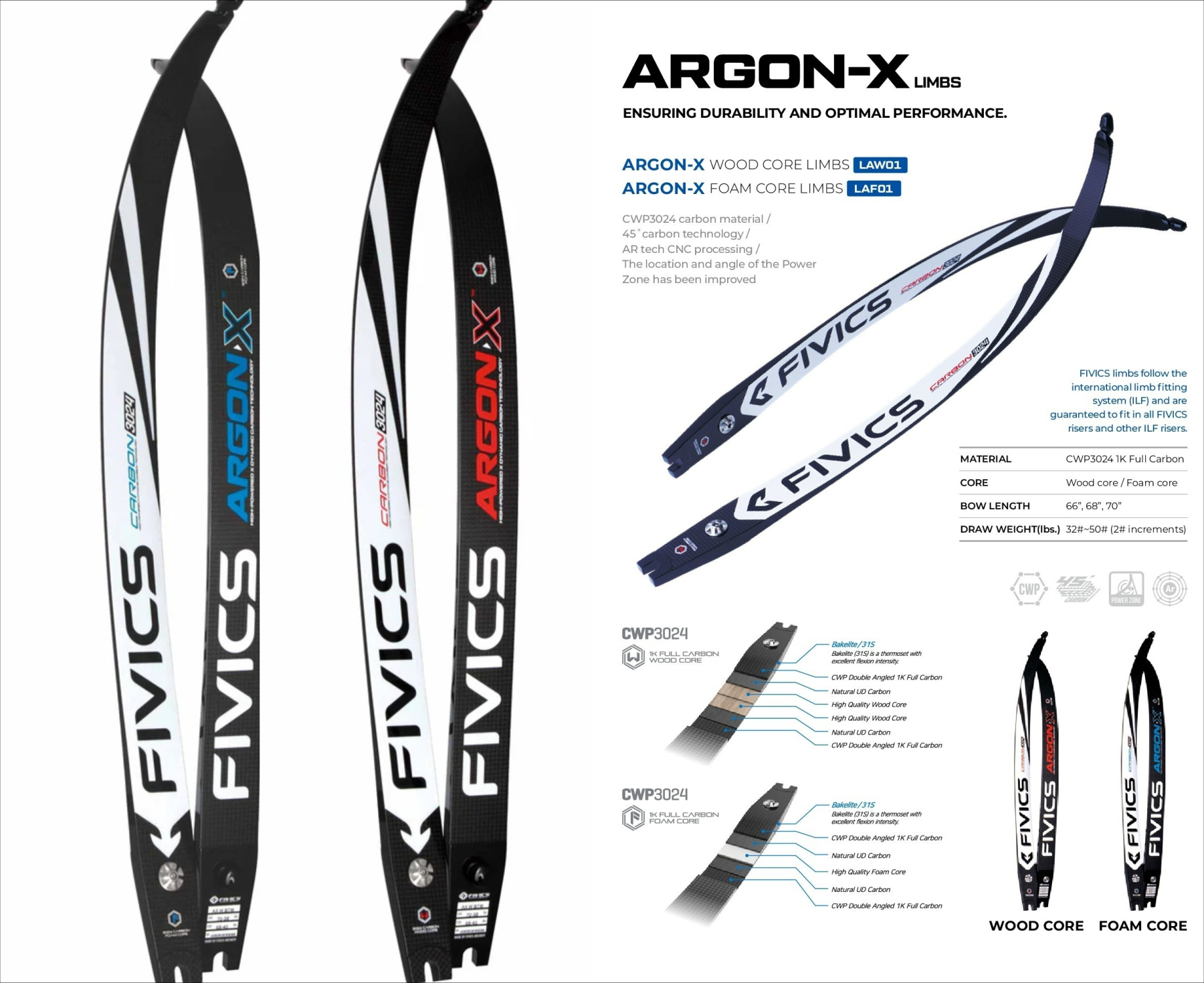 FIVICS ARGON-X ILF Limbs 32-50lbs