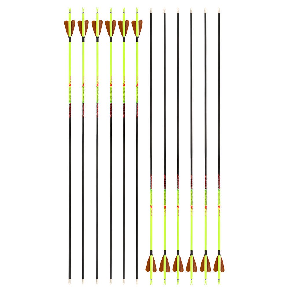 AME ARCHERY Heart-Shaped Nature Feather Pure Carbon Yellow Arrows(12pcs)