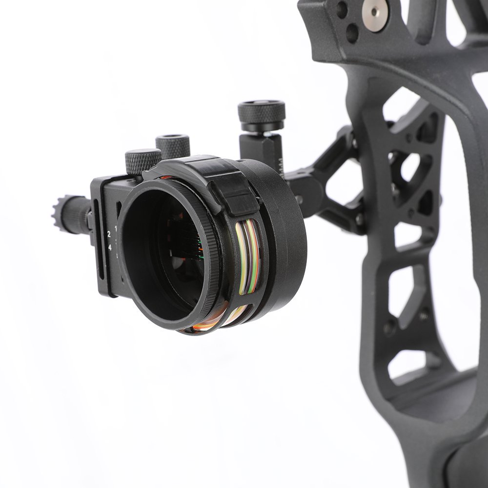 Topoint Archery TX1550 Compound Bow Sight – CNC Aluminum, 0.019" Pin, 1/2/3-Axis Adjustable with Optional Lens