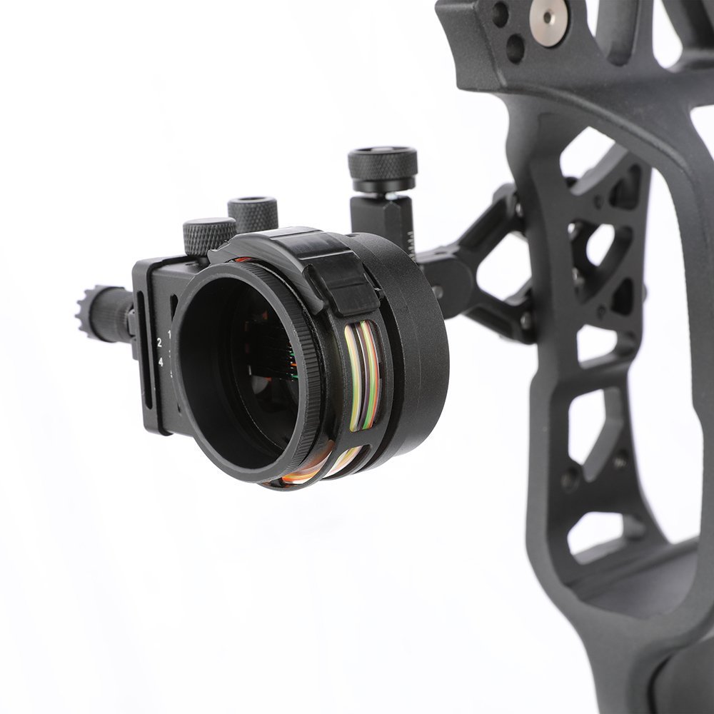 Topoint Archery TX1550 Compound Bow Sight – CNC Aluminum, 0.019" Pin, 1/2/3-Axis Adjustable with Optional Lens