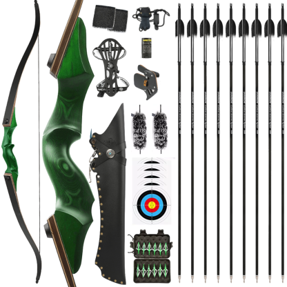 BlackHunter 60" Recurve Bow Arrow Set 20-60lbs RH LH