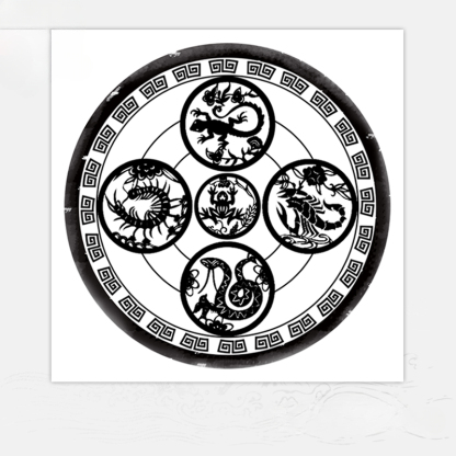 Ali Archery Target Paper Series – Five Venoms, Red Heart, Chinese Zodiac (20pcs)