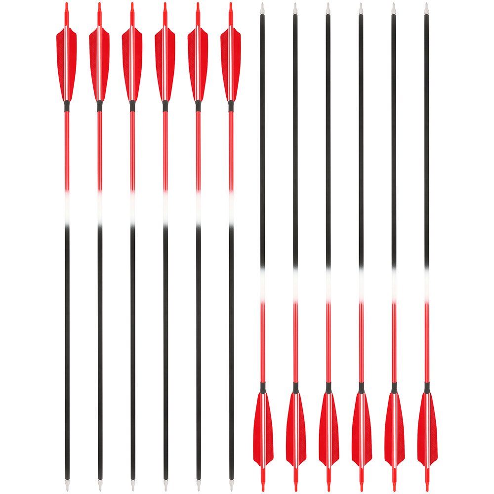 AME ARCHERY Red Mixed Carbon Arrows – Spine 500 (6/12pcs)