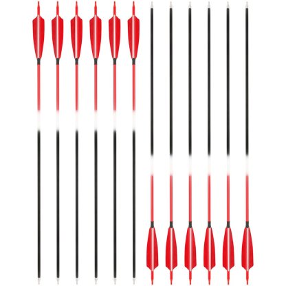 AME ARCHERY Red Mixed Carbon Arrows – Spine 500 (6/12pcs)