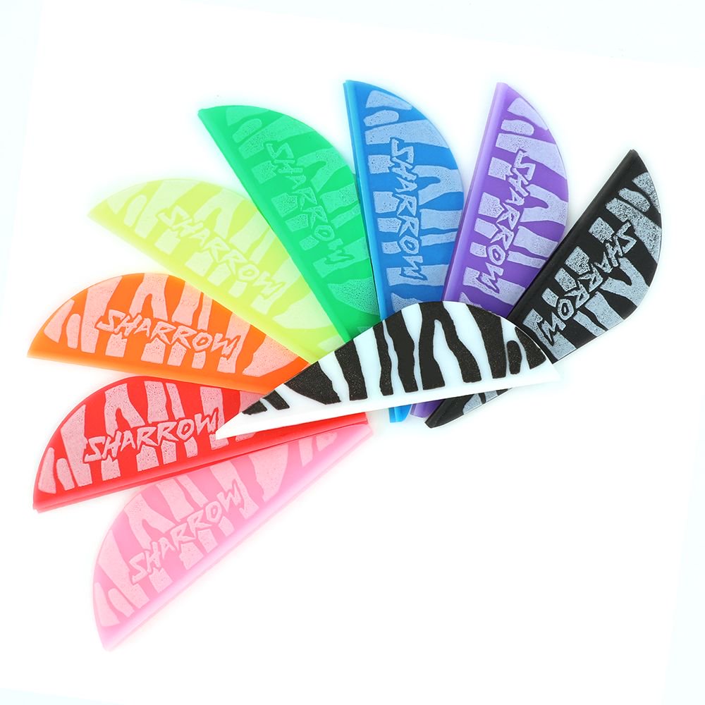 AME Archery Water Drop Zebra Print Rubber Feather – 2 Inch (50pcs)
