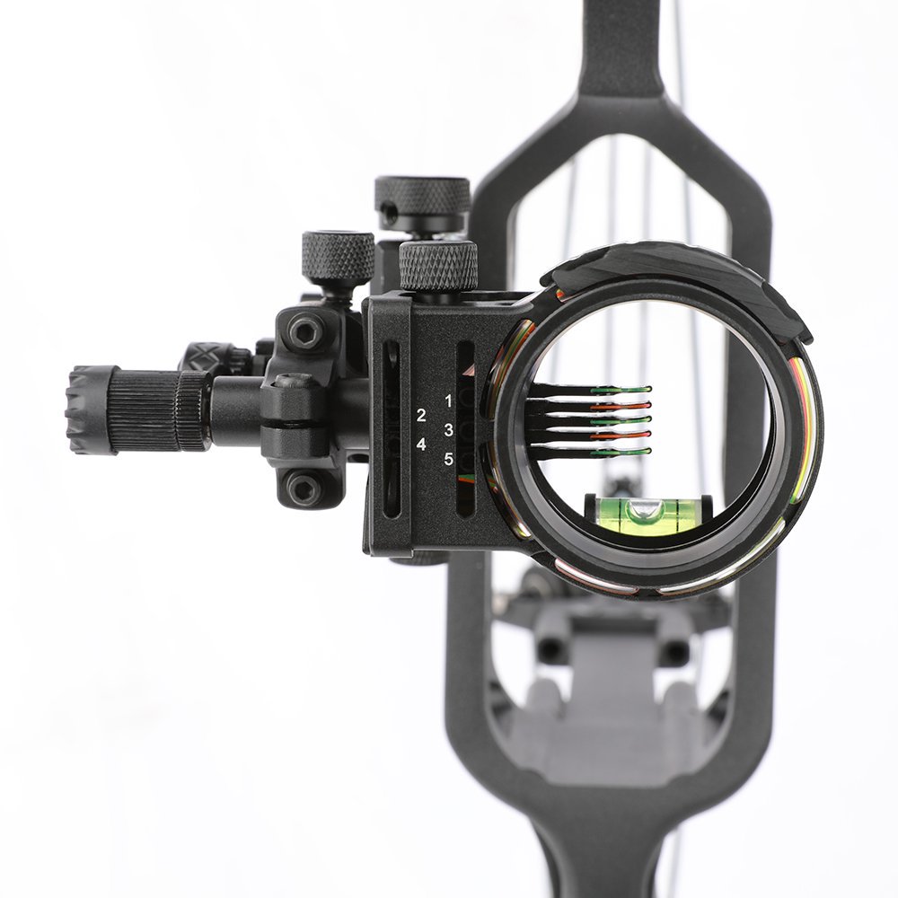 Topoint Archery TX1550 Compound Bow Sight – CNC Aluminum, 0.019" Pin, 1/2/3-Axis Adjustable with Optional Lens