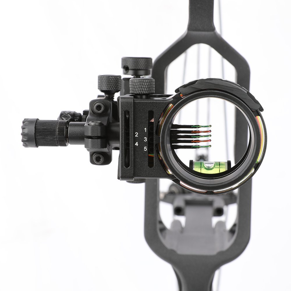 Topoint Archery TX1550 Compound Bow Sight – CNC Aluminum, 0.019" Pin, 1/2/3-Axis Adjustable with Optional Lens