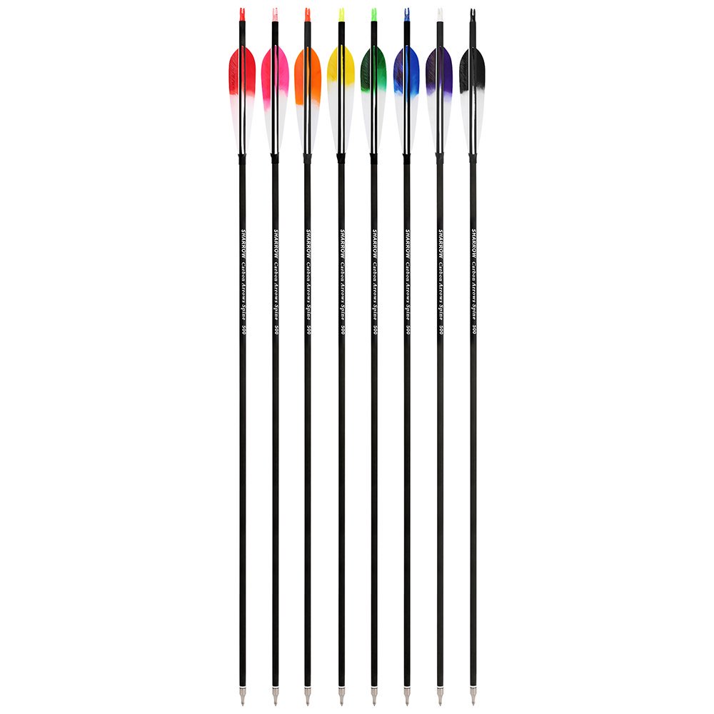 AME ARCHERY 5-Inch Dye Feather Carbon Arrows(12pcs)