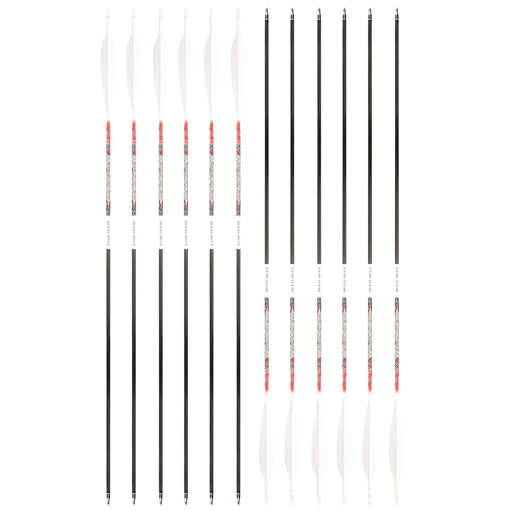 AME ARCHERY XT 5-Inch Target Feather Pure Carbon Arrows(12pcs)
