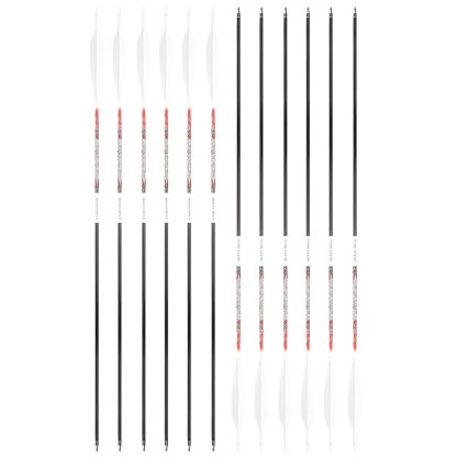 AME ARCHERY XT 5-Inch Target Feather Pure Carbon Arrows(12pcs)
