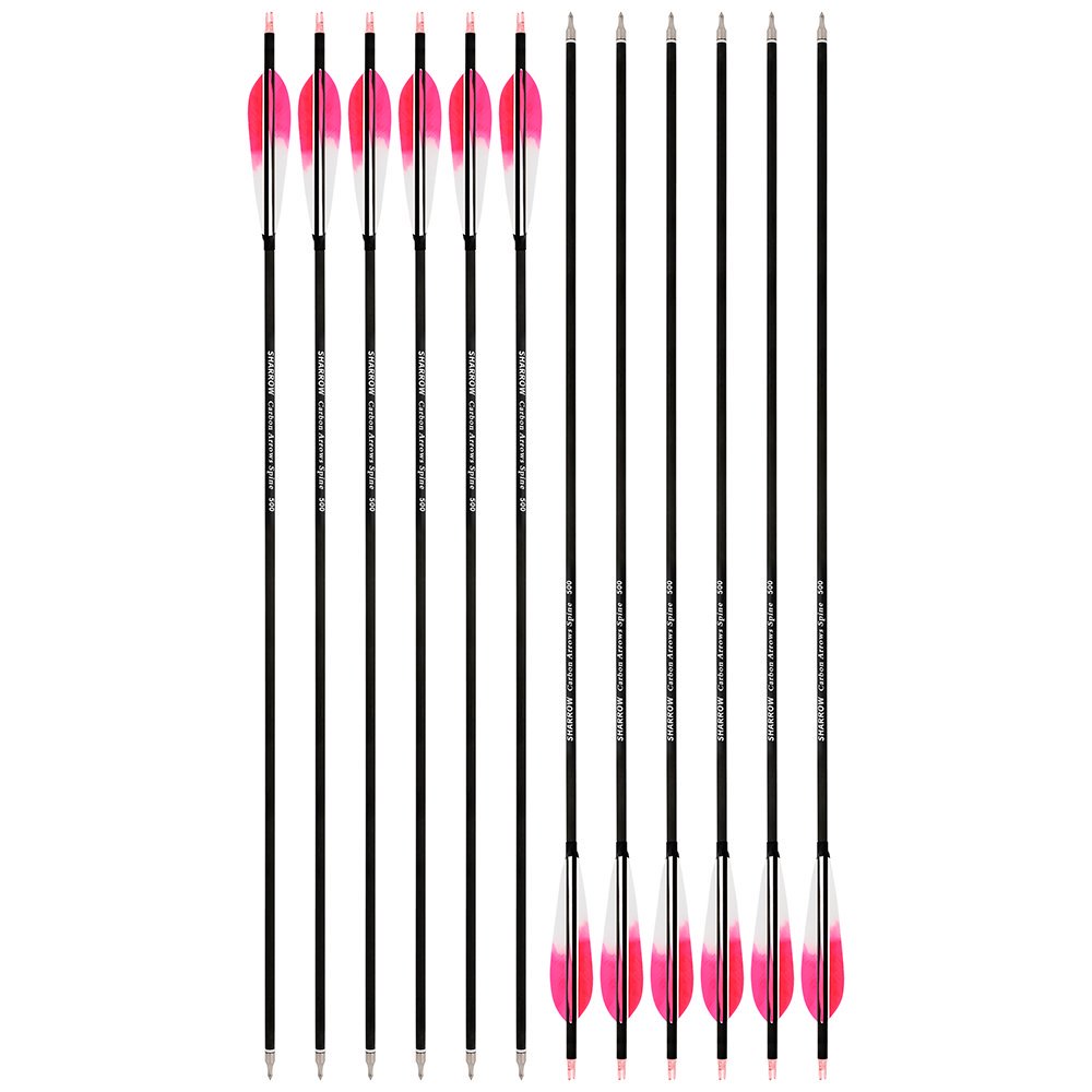 AME ARCHERY 5-Inch Dye Feather Carbon Arrows(12pcs)
