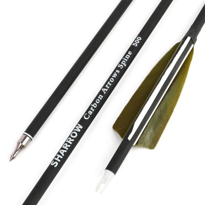 AME ARCHERY 2 Olive Green 1 White Real Feather Carbon Arrow(12pcs)