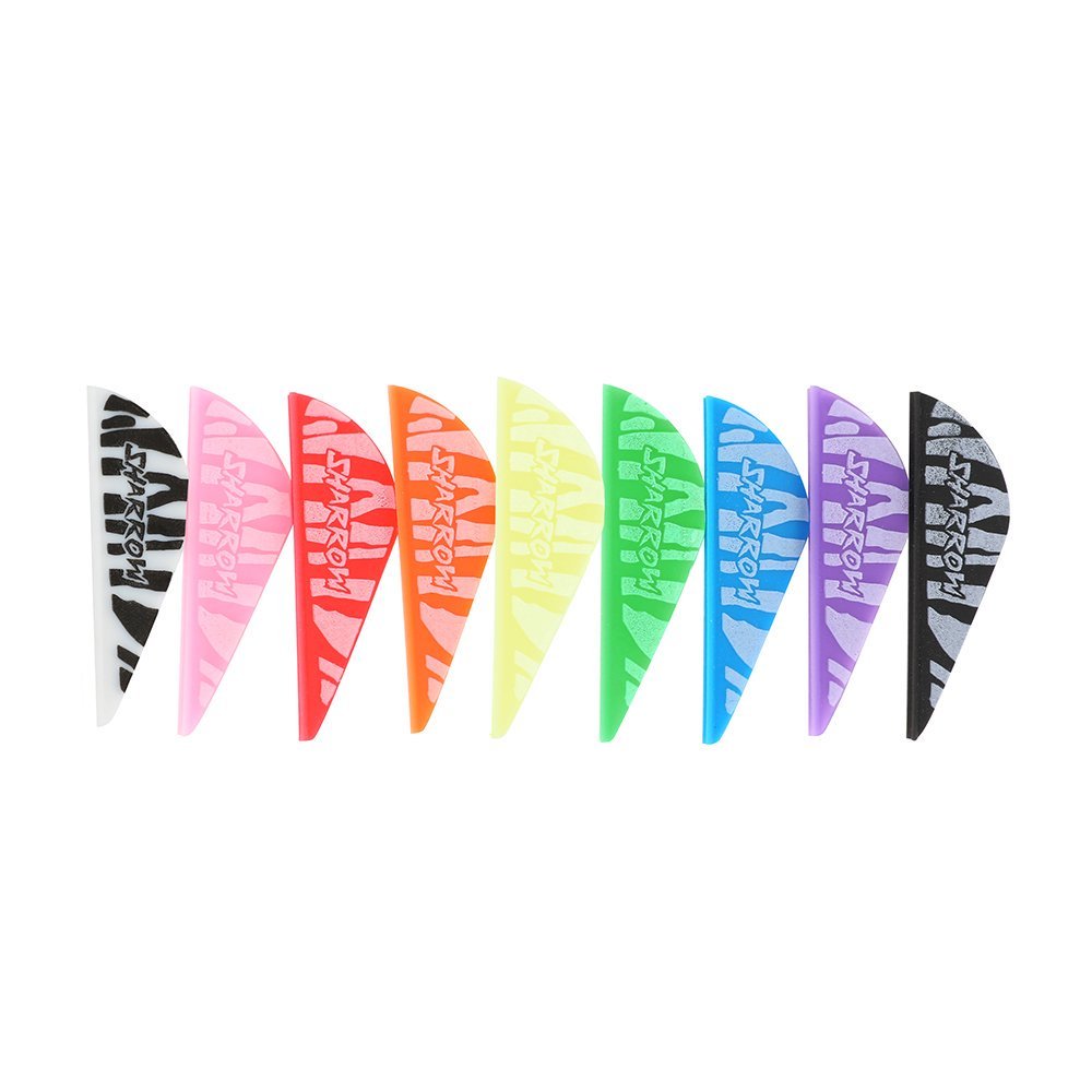 AME Archery Water Drop Zebra Print Rubber Feather – 2 Inch (50pcs)