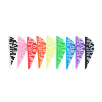 AME Archery Water Drop Zebra Print Rubber Feather – 2 Inch (50pcs)
