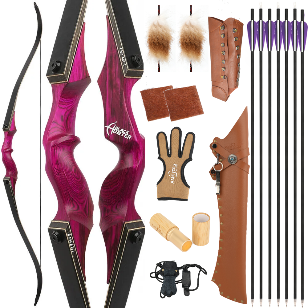 Black Hunter 60'' Archery Recurve Bow Kit T 20-60lbs for Hunting