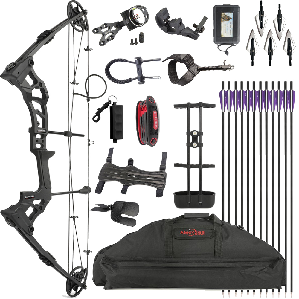 Junxing M121A Compound Bow Archery Set – 0–70 lbs Adjustable, 320 FPS