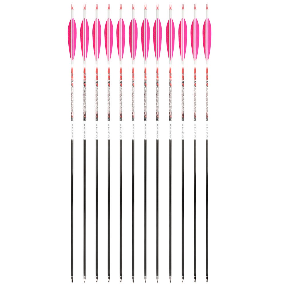 AME ARCHERY XT 5-Inch Target Feather Pure Carbon Arrows(12pcs)