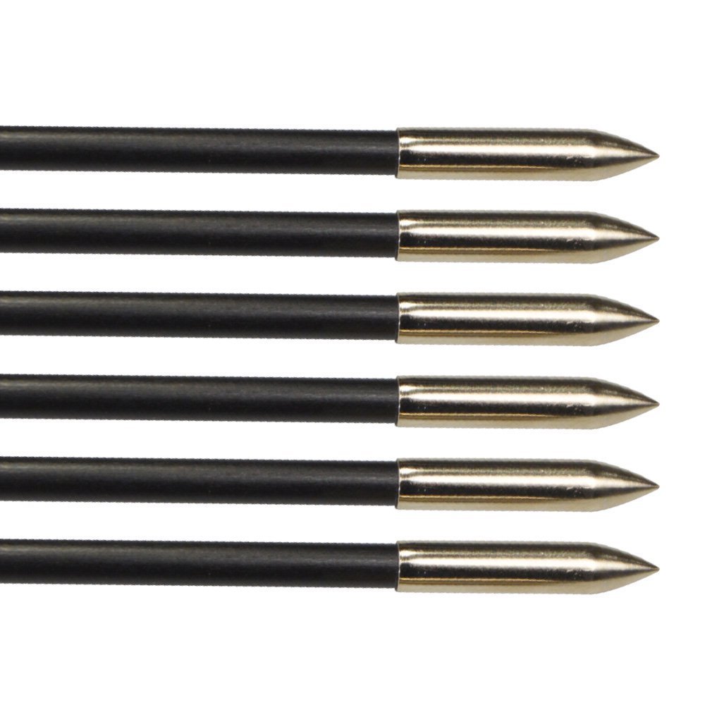 Clearance Sale Black & White Vanes Fiberglass Arrows with Fixed Field Tips