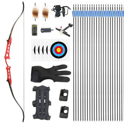 AME  Recurve Bow and Arrows Set 14-40lbs Alloy Riser Archery Hunting Target