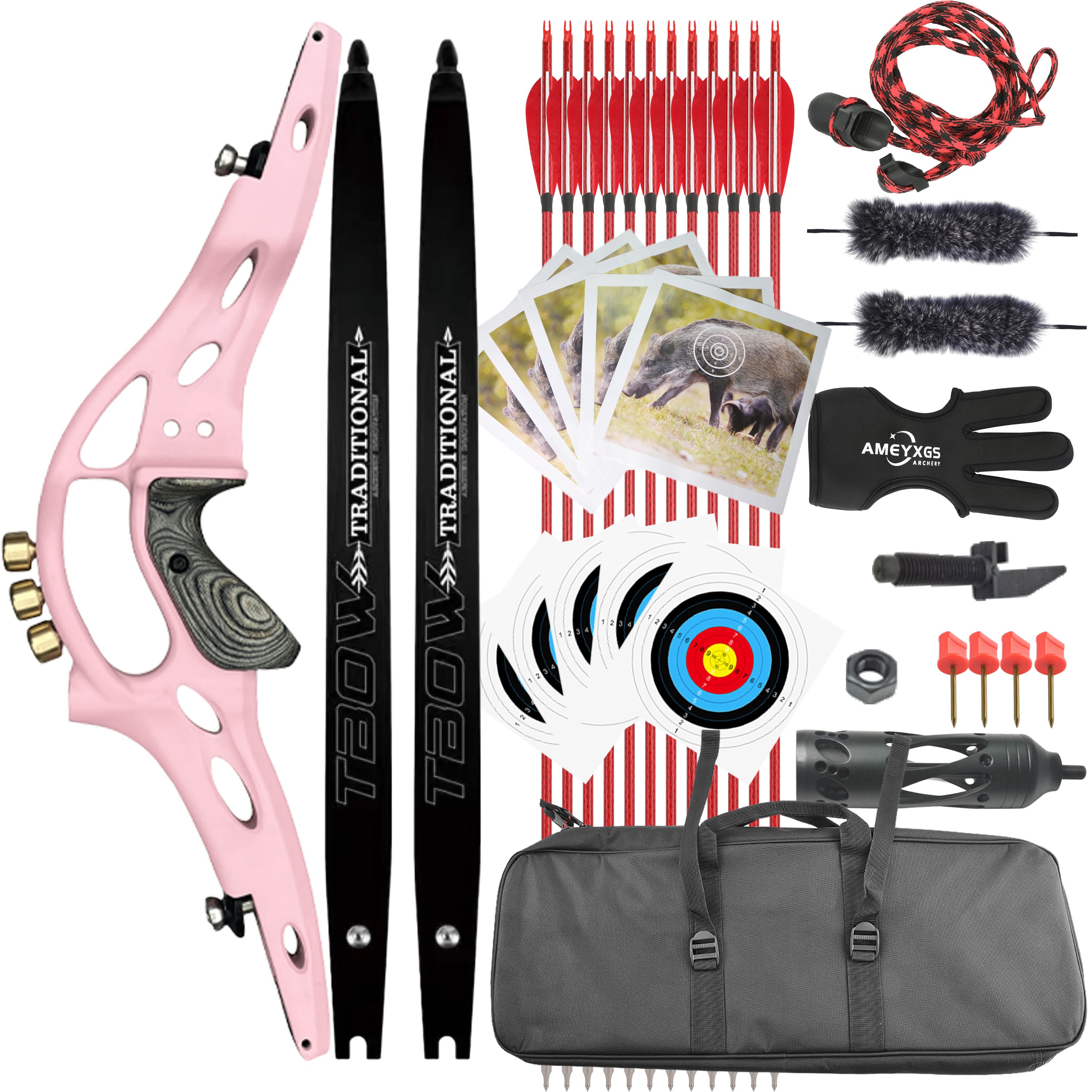 TBOW 62" ILF Recurve Bow for Hunting 30-60#