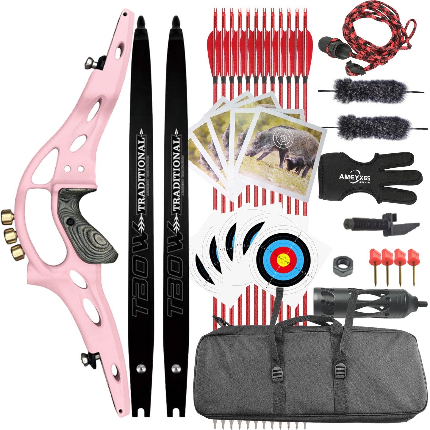 TBOW 62" ILF Recurve Bow for Hunting 30-60#