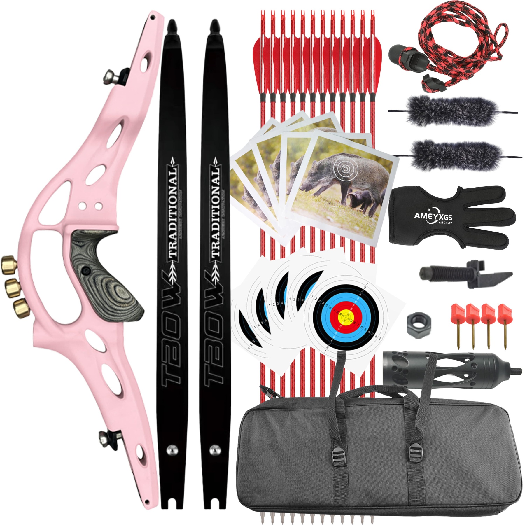 TBOW 62" ILF Recurve Bow for Hunting 30-60#