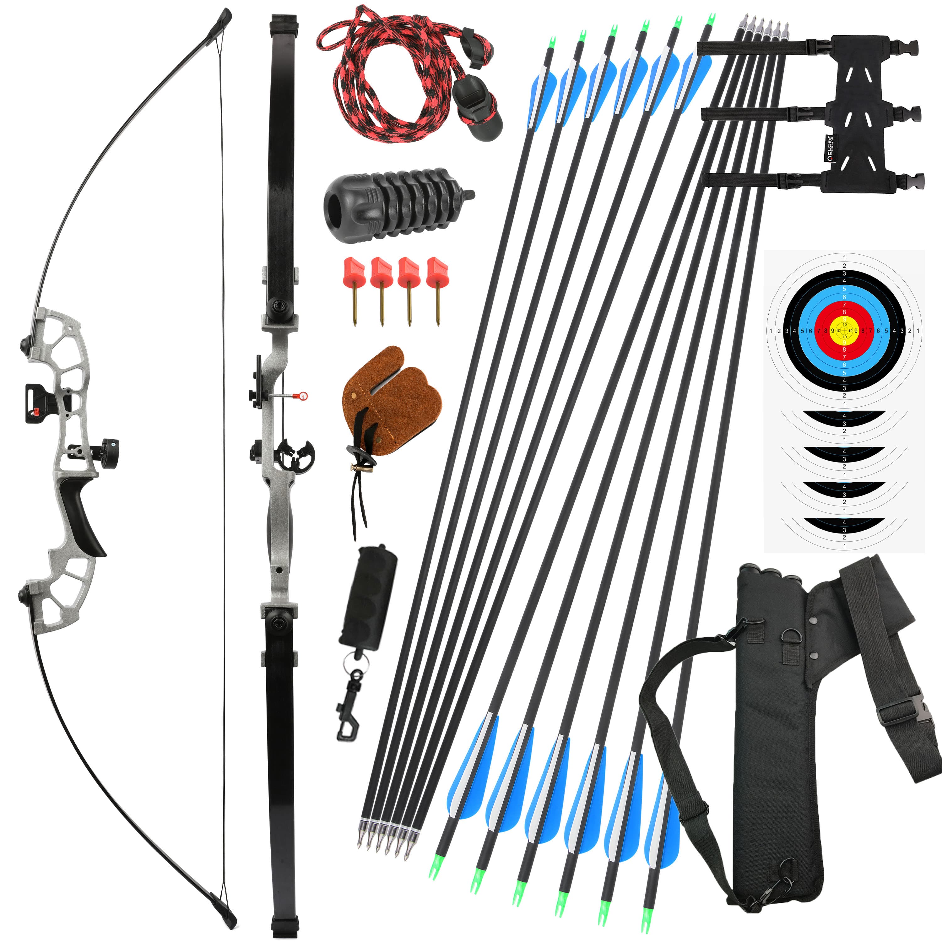 52" Straight Recurve Bow 30–50lbs Target & Field Use