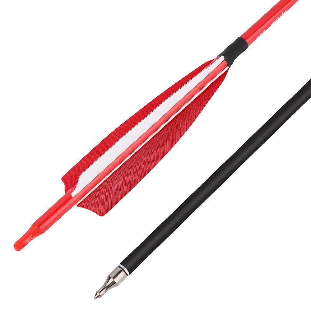 AME ARCHERY Red Mixed Carbon Arrows – Spine 500 (6/12pcs)