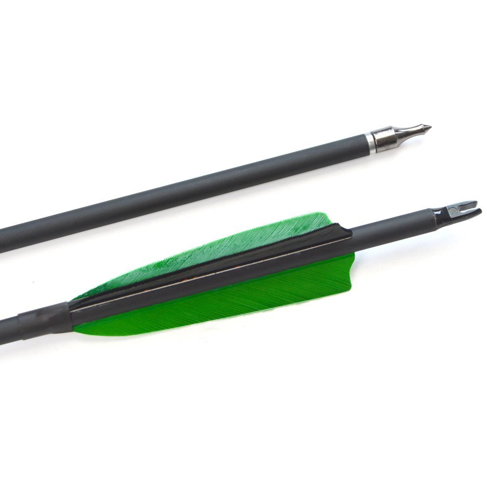 Clearance Sale 500 Spine 4" Shield Feathers Carbon Arrows (12pcs)