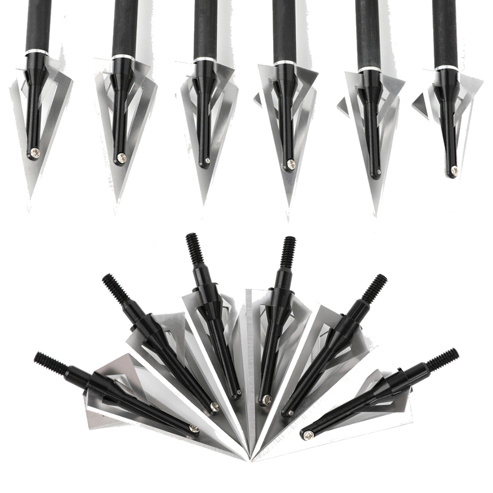 AME ARCHERY Broadhead Arrow Tips – 420 Steel Blades(6pcs)
